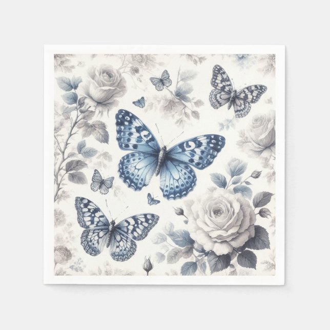 Butterfly and roses napkins (Front)