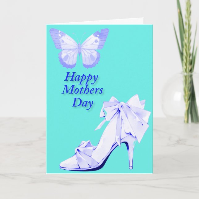 Butterfly and Shoe in Blue and Teal Card (Front)