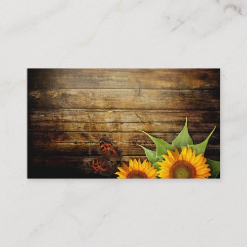Butterfly and Sunflowers Business Cards