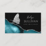 butterfly and teal agate business card