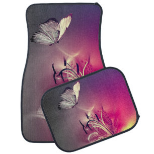 Butterfly and Tiger Lily Car Floor Mat