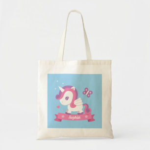 Butterfly and Unicorn with Wings Girls Tote Bag