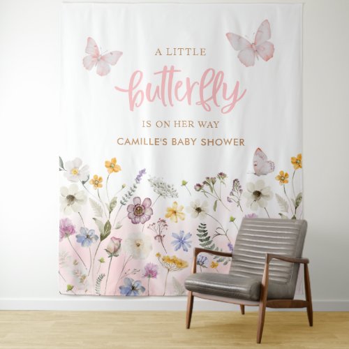 Butterfly and Wildflower Baby Shower Backdrop
