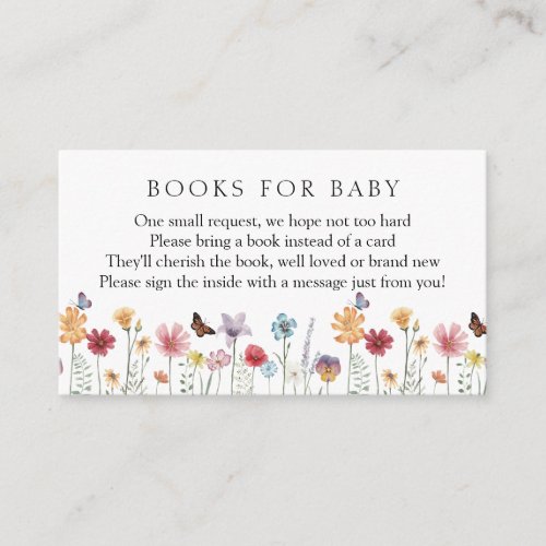 Butterfly and Wildflower Books for Baby Enclosure Card