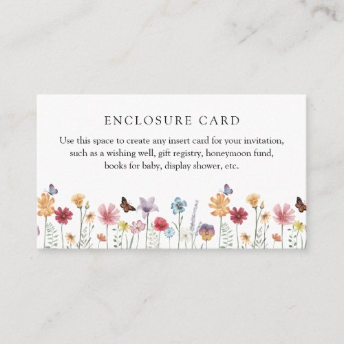 Butterfly and Wildflower Custom Enclosure Card