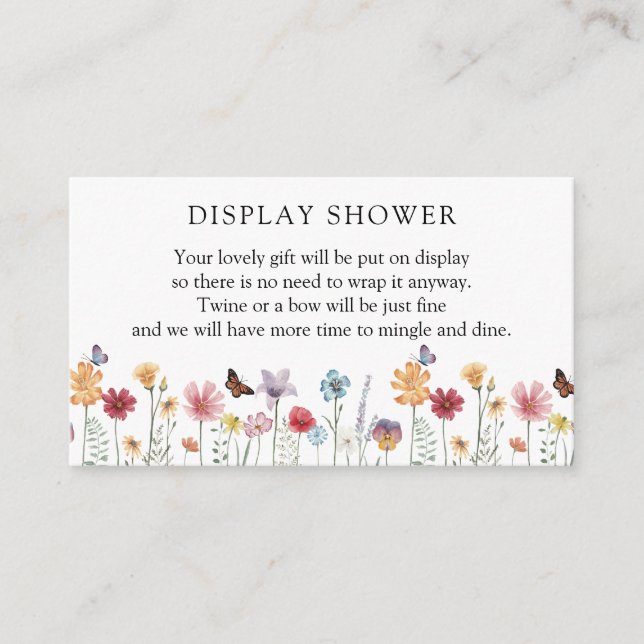 Butterfly and Wildflower Shower Enclosure Card (Front)