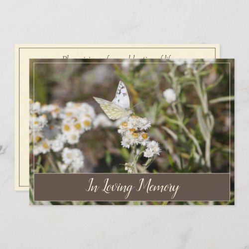 Butterfly and Wildflowers Memorial Announcement