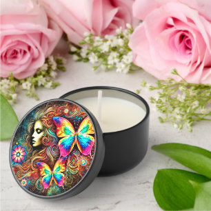Butterfly and Woman Mini Candle Favors