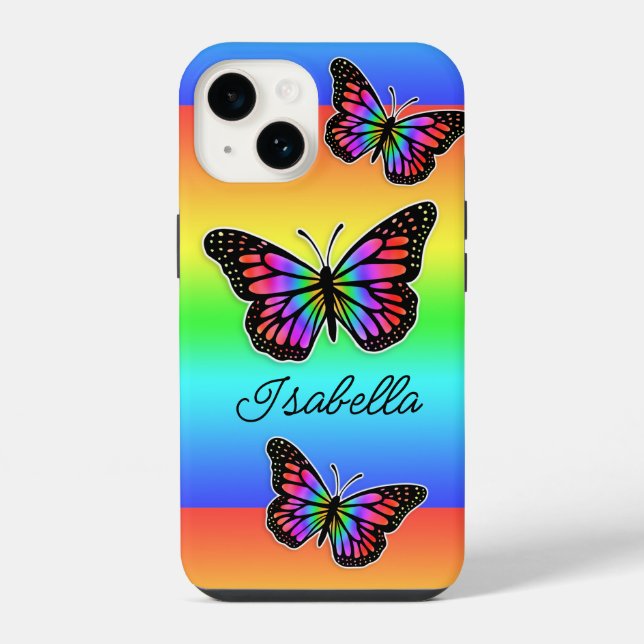 Butterfly and Your Name Personalized     iPhone Case (Back)