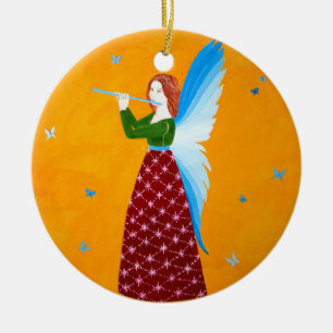 Butterfly Angel Ceramic Ornament