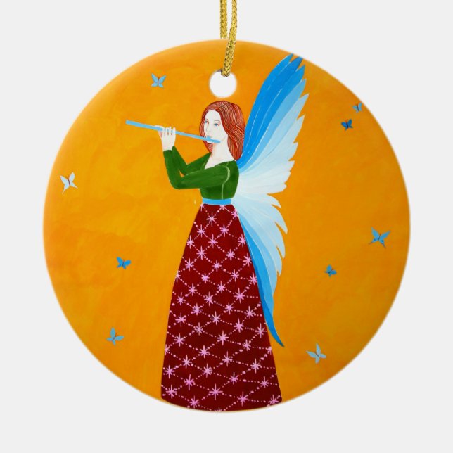 Butterfly Angel Ceramic Ornament (Front)