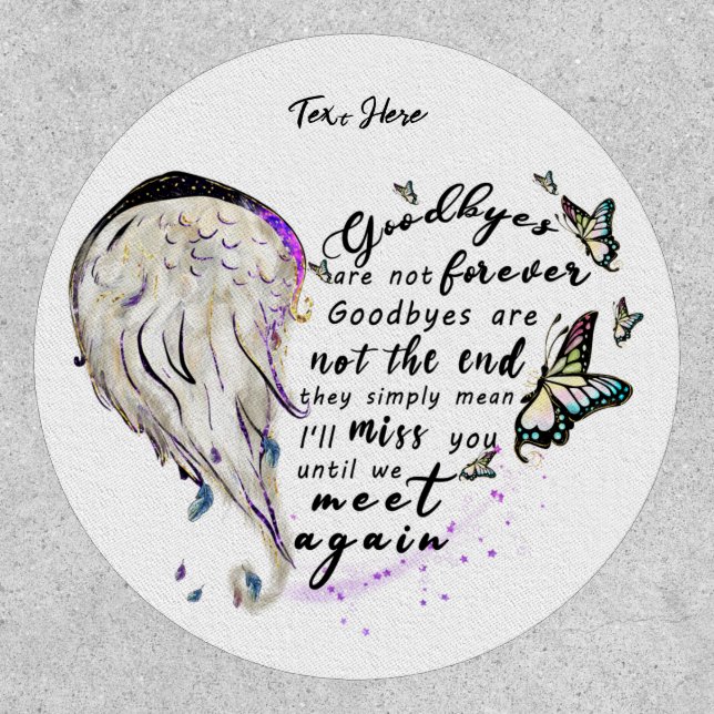 Butterfly & Angel Wing Heart Memorial Patch (Front)