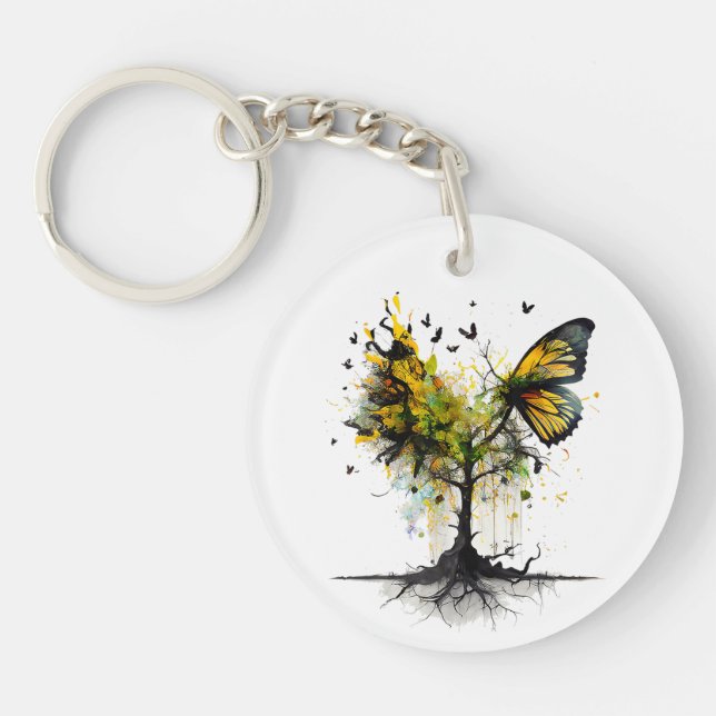 Butterfly Animal Creative Art Keychain (Front)