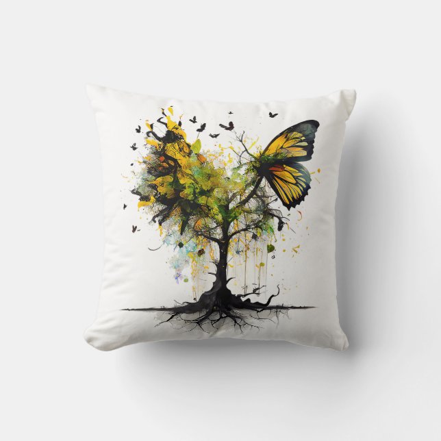 Butterfly Animal Creative Art Throw Pillow (Front)