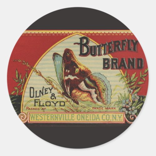 Butterfly Antique Advertising Label