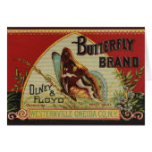 Butterfly Antique Advertising Label (Front Horizontal)