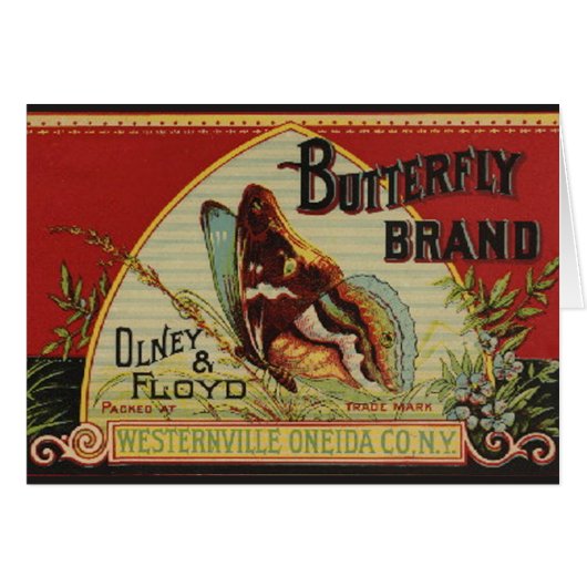 Butterfly Antique Advertising Label (Front Horizontal)