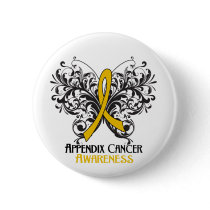 Butterfly Appendix Cancer Awareness Pinback Button