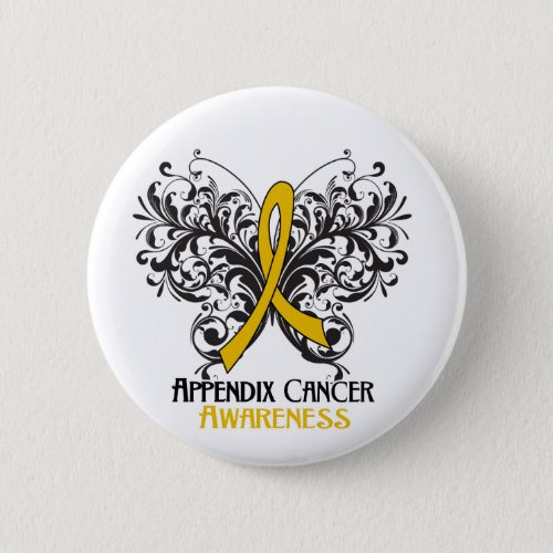 Butterfly Appendix Cancer Awareness Pinback Button