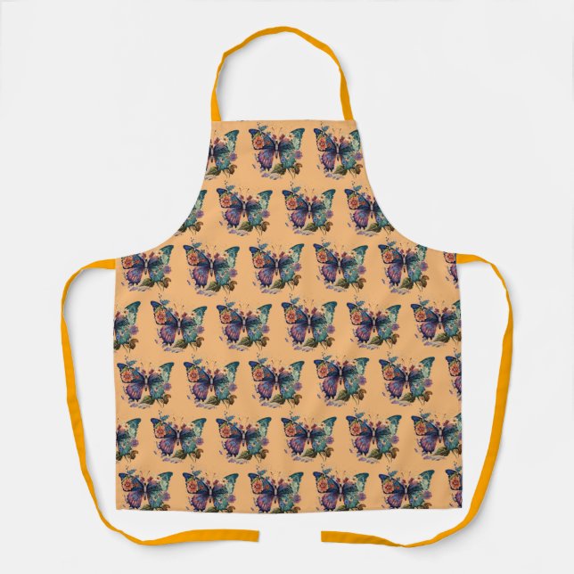 Butterfly Apron in a Gold Color (Front)
