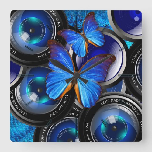 Butterfly Art 44 Wall Clocks  Numeral Options