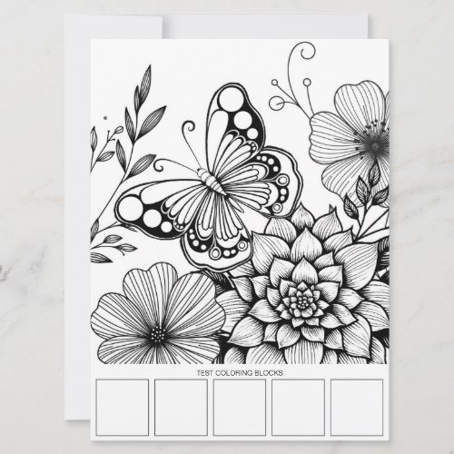 Butterfly Art Adult Coloring Card