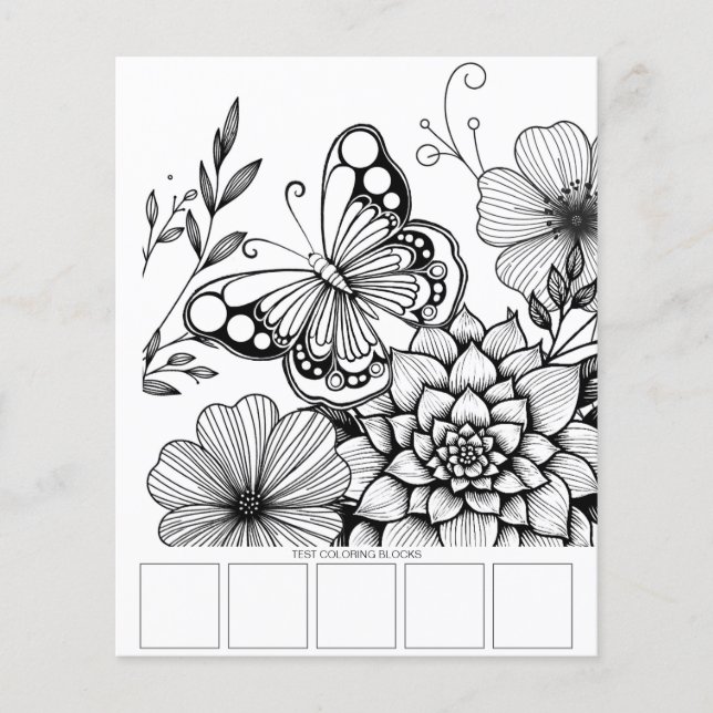 Butterfly Art Adult Coloring Pages (Front)