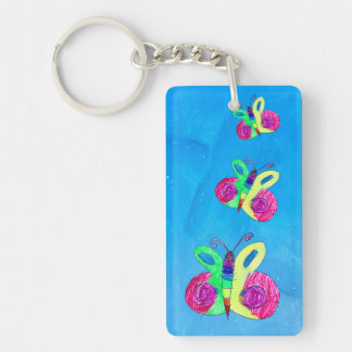 Butterfly Art by Kids Keychain