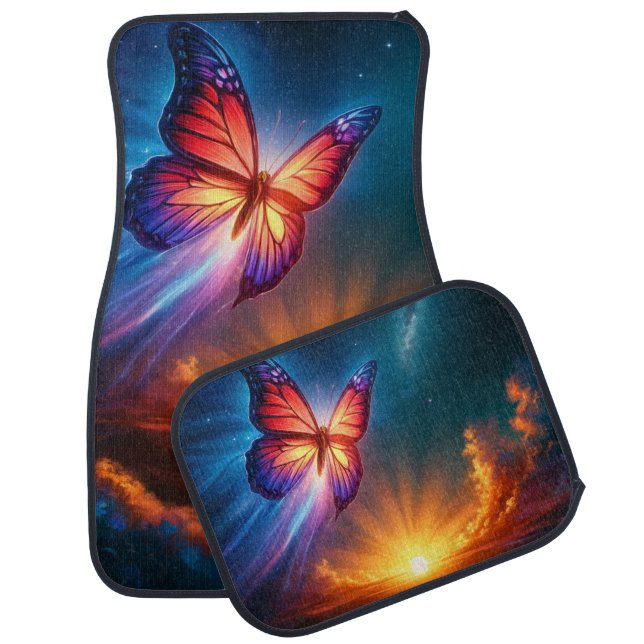Butterfly Art Car Floor Mat (Set)