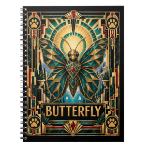 Butterfly, Art Deco Wildlife Notebook