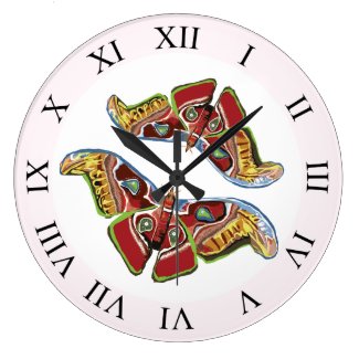 Butterfly Art Drawing Large Clock