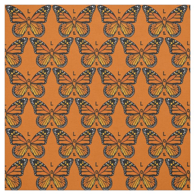 Butterfly Art Fabric Monarch Butterfly Pattern (Swatch)