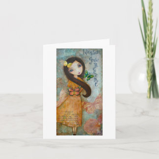 Butterfly art girl Notecard