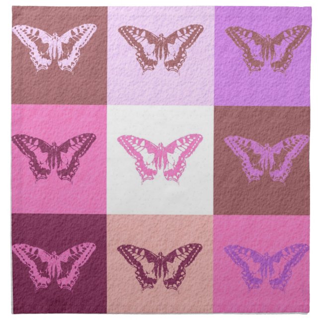 Butterfly art graphic design cloth napkin (Front)