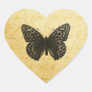 Butterfly Art Heart Sticker