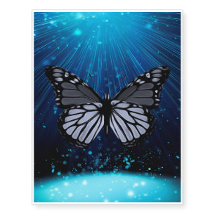 Butterfly Art Outer Space Flying Moon Creature Temporary Tattoos