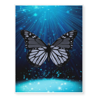 Butterfly Art Outer Space Flying Moon Creature Temporary Tattoos