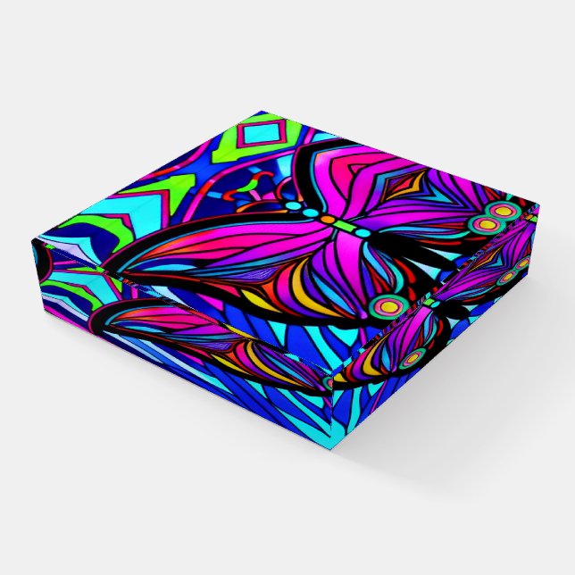 Butterfly Art Paperweight (Angled)