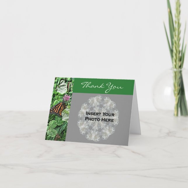 Butterfly Art Personalized Photo  Thank You Card (Front)
