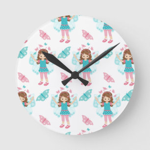 Butterfly Art Round Clock