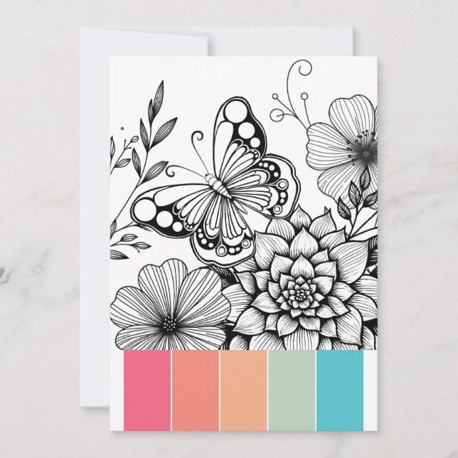 Butterfly Art Therapy Coloring Cards (Front)