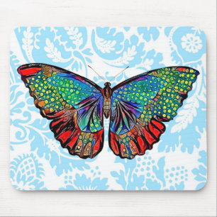 Butterfly Art Vintage Pattern Mouse Pad