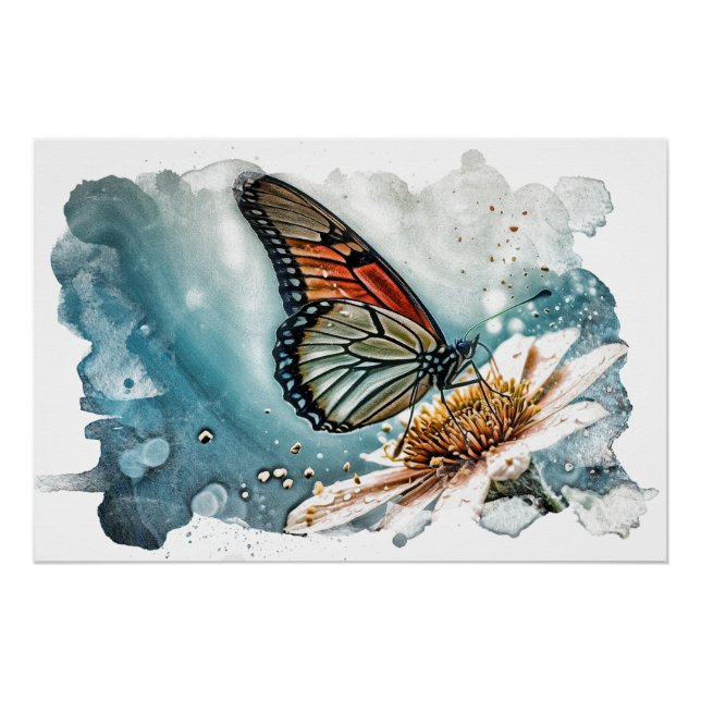 *~* Butterfly Artistic Creative Flower Gift AP52 Poster (Front)