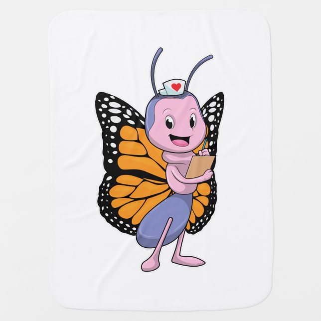 Butterfly as Nurse Baby Blanket (Front)