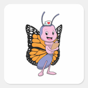 Butterfly as Nurse Square Sticker