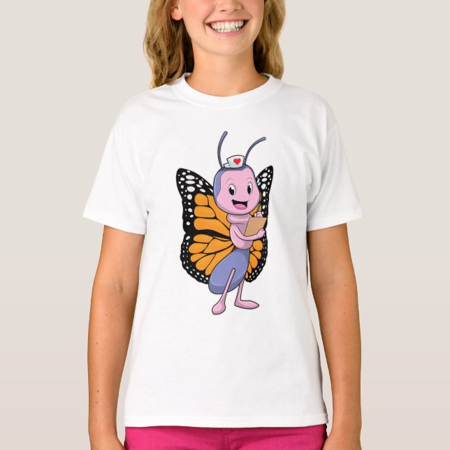 Butterfly as Nurse T-Shirt (Front)