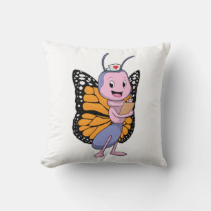 Butterfly as Nurse Throw Pillow