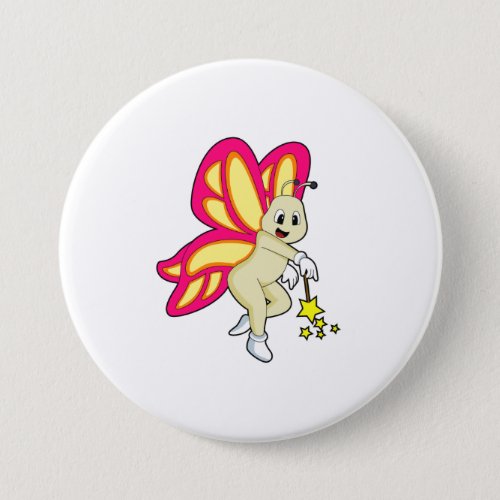 Butterfly as Wizard with Magic wand Button