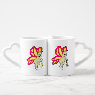Butterfly as Wizard with Magic wand Coffee Mug Set