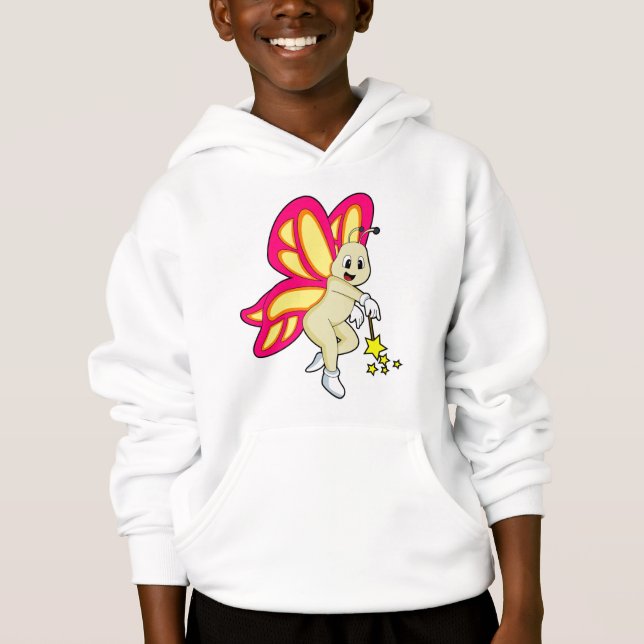Butterfly as Wizard with Magic wand Hoodie (Front)